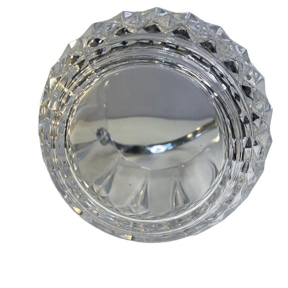 Vintage Heavy Lead Crystal Glass Ice Bucket Silver Tone Handle 5.5" x 4.5" - Picture 7 of 8